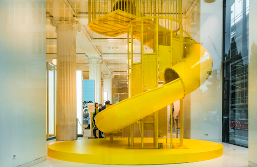 Coffee on the slide at Selfridges: January 2020